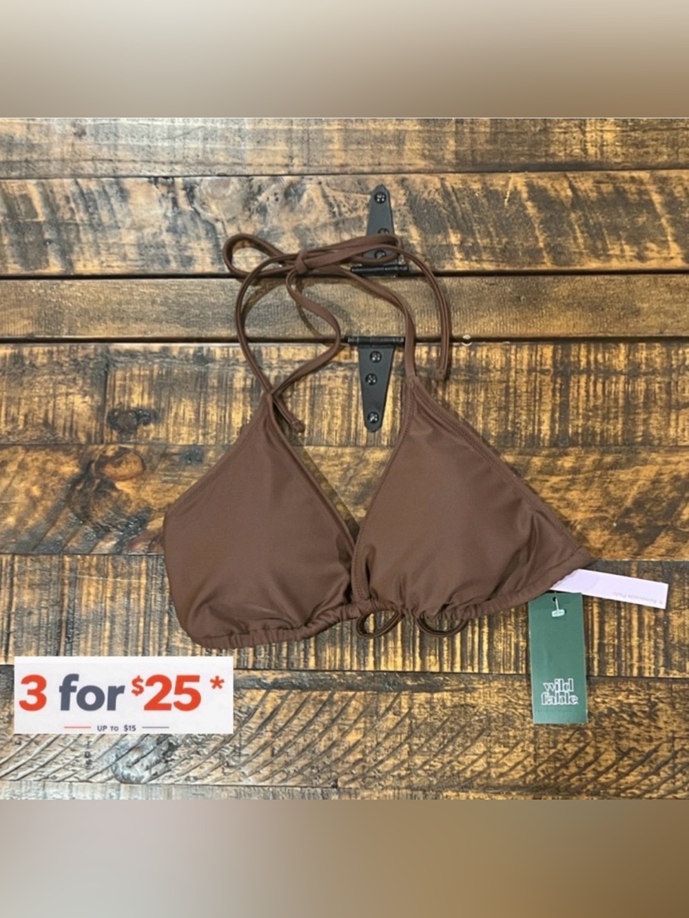 Wild Fable Chocolate Brown Bikini Top